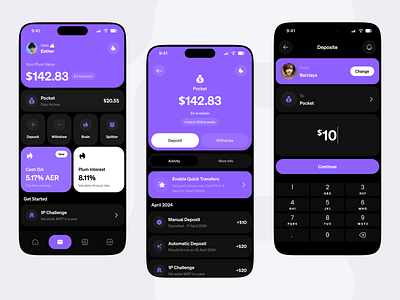 Ecofin - Finance Mobile App app app design deposit finance finance app finance app design finance mobile app finance mobile app design fintech fintech app mobile app send money transfer ux withdraw