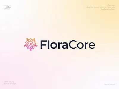 Floral Geometry Luxury Wellness Logo abstract branding core floral flower graphic design illustration logo logodesign logotype luxury organic tech vector wellness