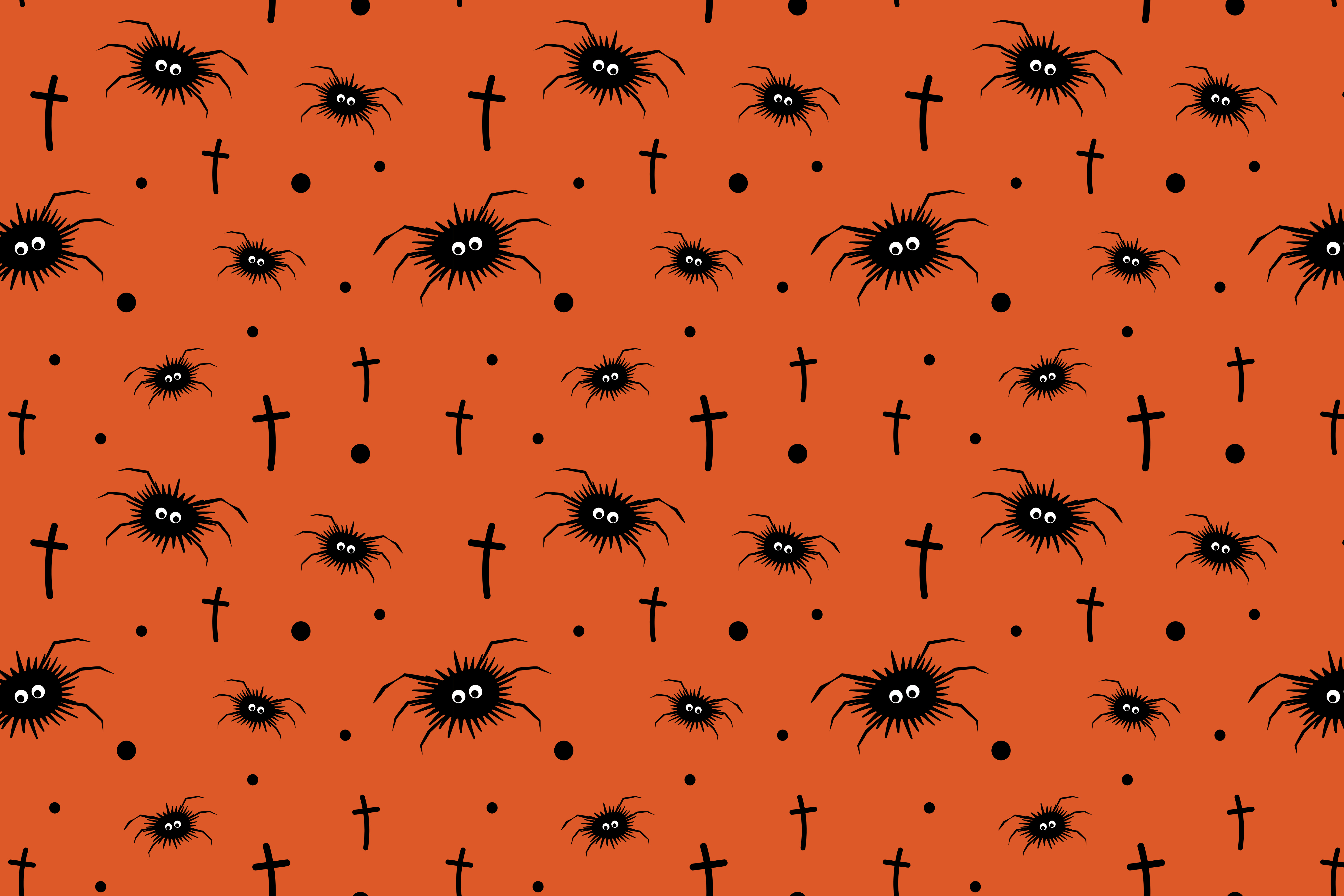 Spooky Halloween Spider Seamless Pattern 2d adobe illustrator crosses funny vector halloween art horror illustration kids kids pattern orange textile pattern vector vector art vector pattern