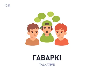 Гаваркí / Talkative belarus belarusian language daily flat icon illustration vector word