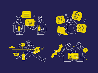 2D illustrations I Client: Fisearch app branding design graphic design illustration logo typography ui ux vector