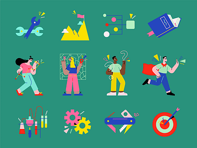 Characters & Icons I Client: Spotify app branding design graphic design illustration logo typography ui ux vector