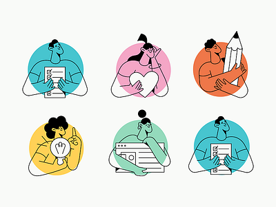 Educational spot illustrations app branding design graphic design illustration logo typography ui ux vector