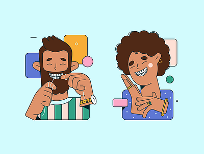 Characters for dental clinic app branding design graphic design illustration logo typography ui ux vector