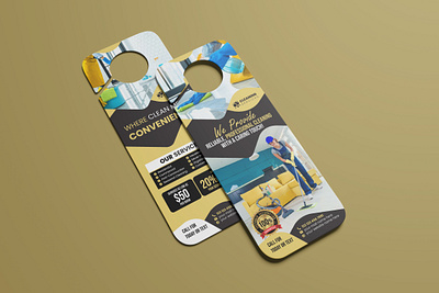 Modern Cleaning Service Door Hanger | Effective Marketing Design brand marketing business branding clean design cleaning company cleaning service discount offer door hanger design marketing collateral minimal minimalist design modern design print design professional services promotional design reliable cleaning residential cleaning seasonal cleaning vacation rental visual identity