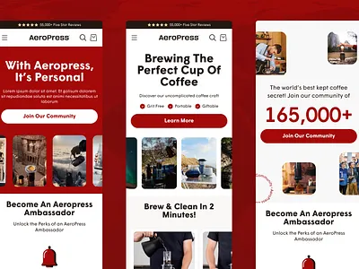 Aeropress - Homepage Design design ecommerce onlinestore ui userexperience ux uxdesign uxui website