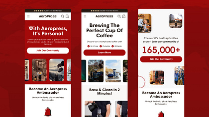 Aeropress - Homepage Design