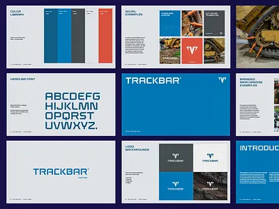 Machinery Equipment Branding and Brand Guide brand guide branding colors design digital equipment guidelines industrial logo logo design machinery print small business social tools track trackbar tshirts typography