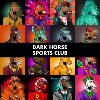 Dark horse NFT collection art artwork design illustration illustrator nft