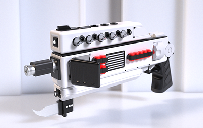 Minimalistic Gun 3D Model 3d design graphic design substance modeler