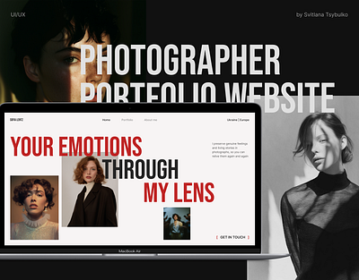 Portfolio Website for a photographer adaptation ai clean design design figma photo photographer portfolio style ui ux website