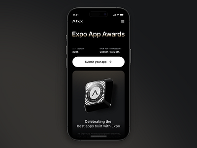 Expo App Awards awards dark mode gold layout showcase web web design