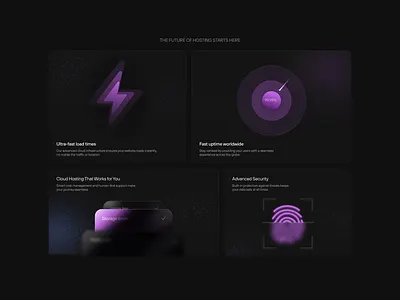 Cloud Hosting Landing Page artificial intelligence bento big data cloud cloud computing cloud hosting cloud landing page cloud provider cloud storage cloud storage landing page cloud tools decentralization landing page design modern web neural network saas server software