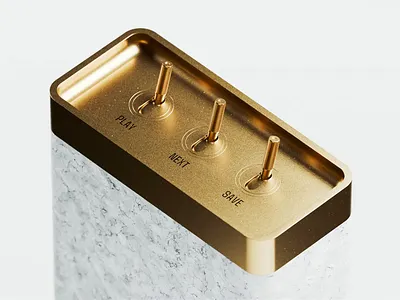 Doomscrolling 3d 3d animation blender blender3d button gold golden haptic hardware hardware design interface isometric illustration metal product product design scroll switch tactile trigger ui
