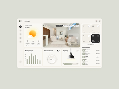 Smart Home Dashboard ui ux web design