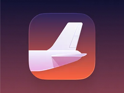 LiveTower App Icon Concept- Evening Skies airplane app art block branding design graphic design icon illustration ios sky tail ui