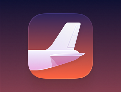 LiveTower App Icon Concept- Evening Skies airplane app art block branding design graphic design icon illustration ios sky tail ui