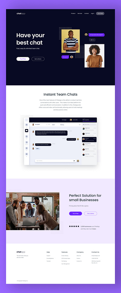 ChatApp Landing page figma landingpage ui uidesign uiux uxuidesign