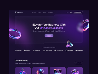 Software Services Company Website ui ux web design