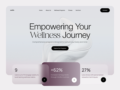 Wellness Landing Page – Clean & Minimal Design app branding design flat interface landing page ui uiux ux web design website design wellness