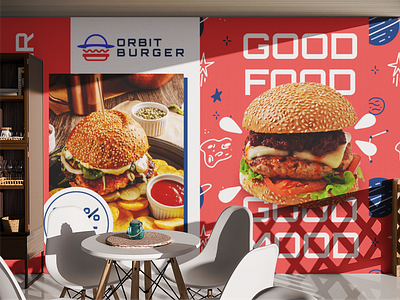 Orbit Burger Logo and Visual Design brand branding burger design food graphic design inspiration logo modern orbit restaurant space trend vector