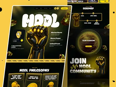 Built from scratch: HODL’s website design and development blockchain website crypto website memecoin website ui design user interface web3 website website design
