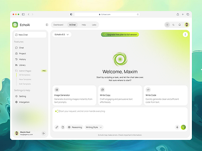 EchoAi - AI Chatbot Web App ai chat chatgpt chatting clean data gpt grok message minimalist sora talk ai ui ui ux design web app design web app ui web application web design ui web ui webapp