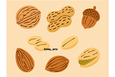 Different Types of Nuts almond cashew coconut delicious diet food hazelnut healhty ingredient nutrition nuts organic peanut pistachio seed set snack tasty vegetarian walnut