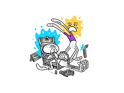 Get Up! Illustration cartoon design graphic design illustration japan kids lettering merch spongebob squidwards tshirt us vector