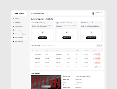 Music & Album Management – Admin Dashboard admin dashboard album management best design branding clean ui dashboard design design agency graphic design logo modern ui music and album dashboard music brand music platform product service ui uiux vexo lab agency web website