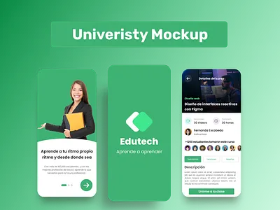 University Mockup app courses education mobile ui university