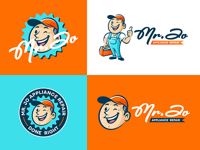 Mr. Jo Appliance Repair appliance repair branding character design graphic design home service home service brand illustration logo mascot retro vintage