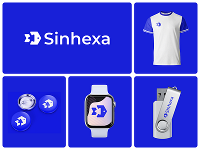 Sinhexa- Modern Geometric Fish Logo Branding.