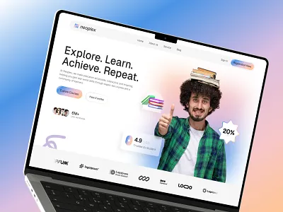Neoplex - E-learning Website course e learning plartfrom e learning website education website landing page learning platform modern design neoplex website student platform ui uiux design website
