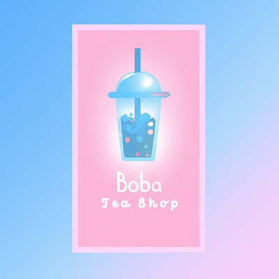 Boba Tea Shop Logo branding design graphic design illustration logo typography ui