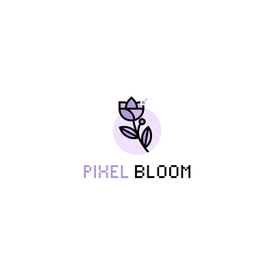 PIXEL BLOOM:Minimalist Flower & Pixelated Typography Logo Design brand identity branding design design logo flat graphic design icon illustration logo logo design logos logotype minimal minimalist modern pixel pixeleted ui unique