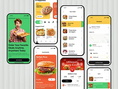 Food Delivery App UI Design app design delivery service ecommerce food app food app design food app ui food delivery food delivery app food delivery app design food delivery application food delivery service food order food ordering app mobile mobile app mobile app design restaurant restaurant app ui uiux