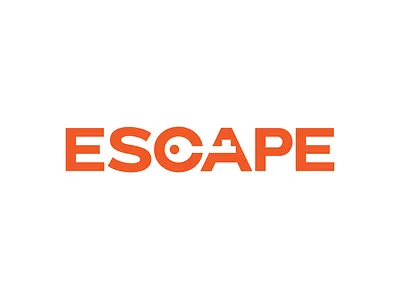 Negative Space Logo for escape game creative escape game flat logo logodesign negative space negative space logo wordmark logo