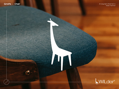 Giraffe with Chair Logo concept logo design