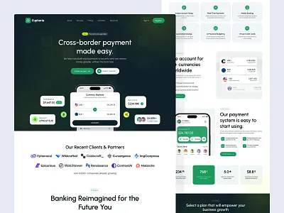 Finance Website Design bank banking website crypto app digital banking finance finance design fintech ui mobile wallet modern fintech payment solution responsive web design saas landing page saas website ui web design website