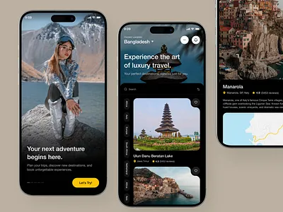 Travel Mobile App app design app interfaces design home screen interface mobile app mobile app ui travel travel agency travel app