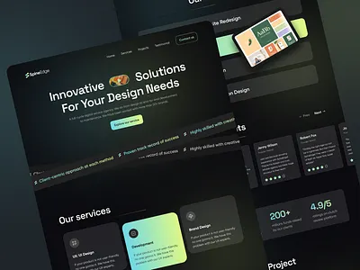 Digital Agency Website – Landing Page (Dark Mode) agency website b2b design corporate website creative agency dark mode ui design digital agency landing page modern website product design saas website sales funnel sales page service design ui ui design uiux ux design web design website design