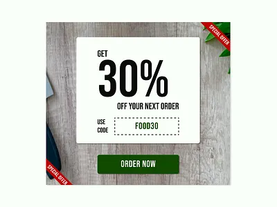 Special Offer/Discount Code app code dailyui discount food order promo ui uidesign