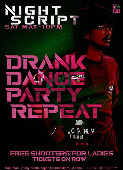 GT Club - Party Print graphic design photoshop