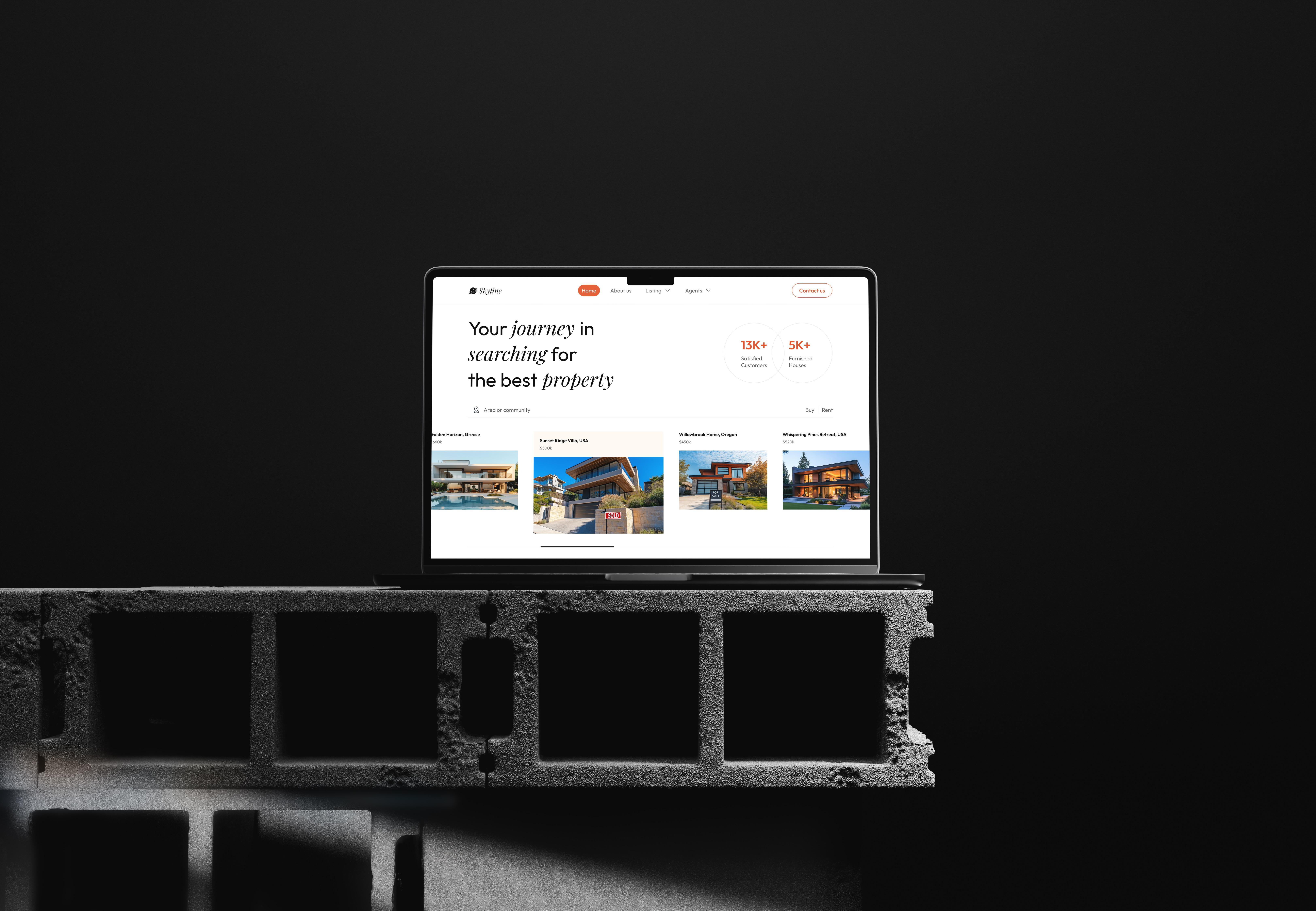 UI Wiki - Skyline Real Estate Search UI real estate saas layout