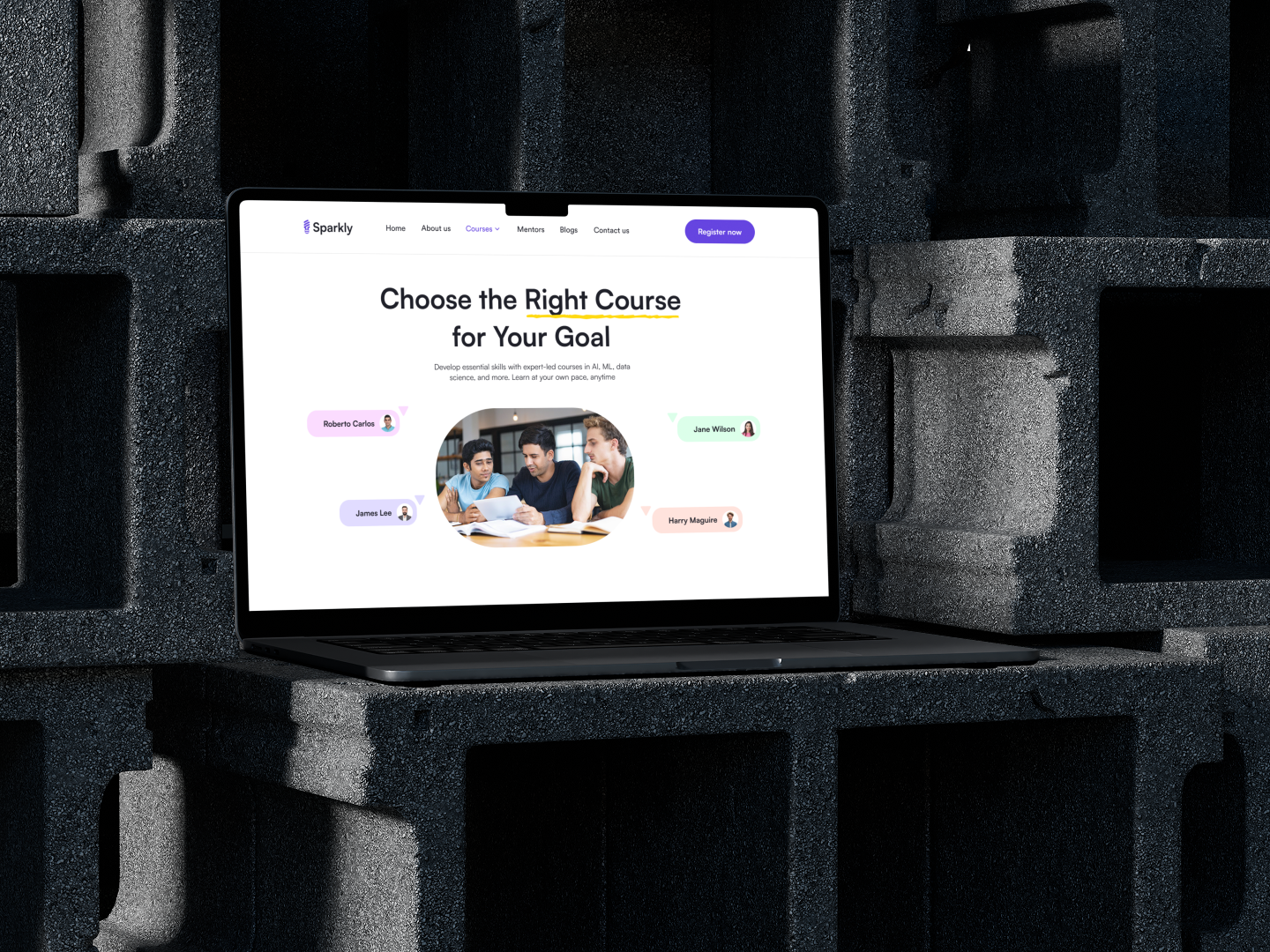 Your Path to Smarter Learning — Sparkly Course Selection UI learn at your pace platform