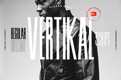 VERTIKAL — 3 CONDENSED FONTS bold classy contemporary display font fashion handwriting impactful magazine modern music outline powerful sans serif signage sport trendy ultra condensed vertikal — 3 condensed fonts