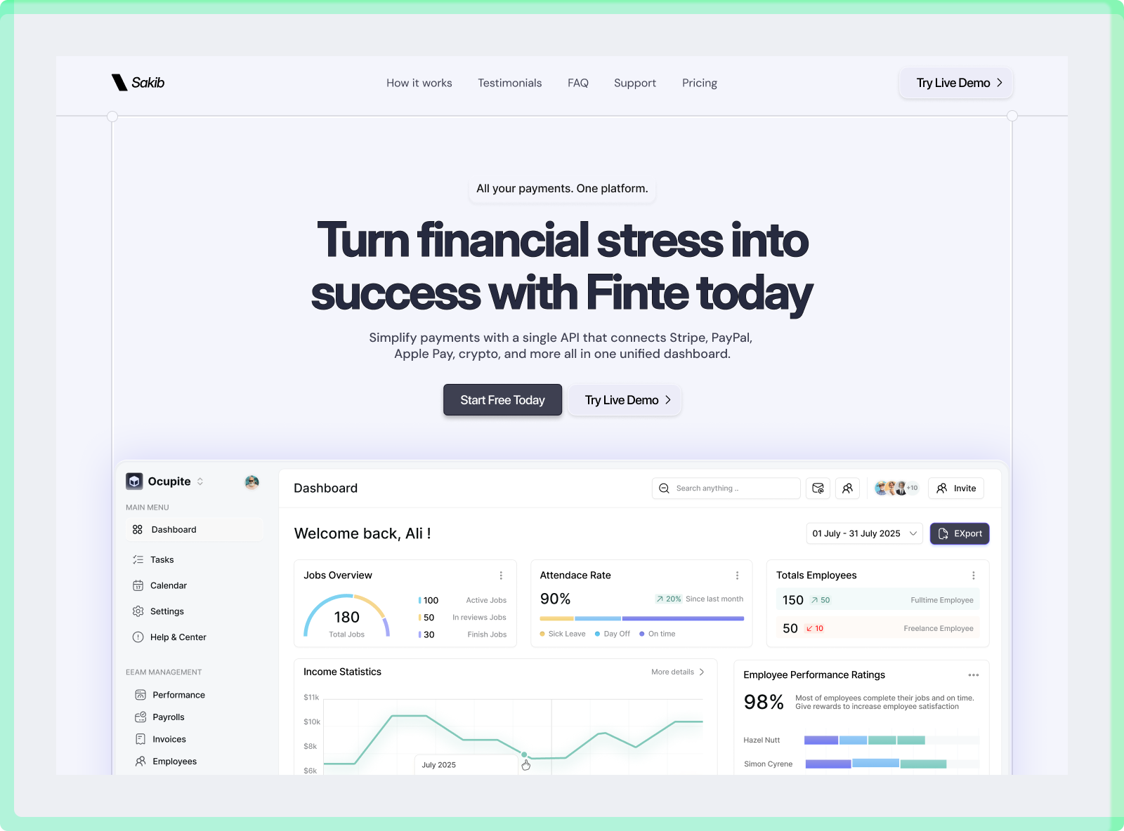 Smart Finances animation b2b clean dipa inhouse ewallet finance financia fintech landing page modern saas saas website startup ui ux web web design website