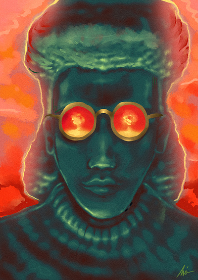 "Atomic Boy" art atomic branding character color pencil comic design digital painting draw dream illustration manga portrait vintage water ink