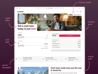 Financial Landing Page finance financial hero section landing page light mode uiux web design